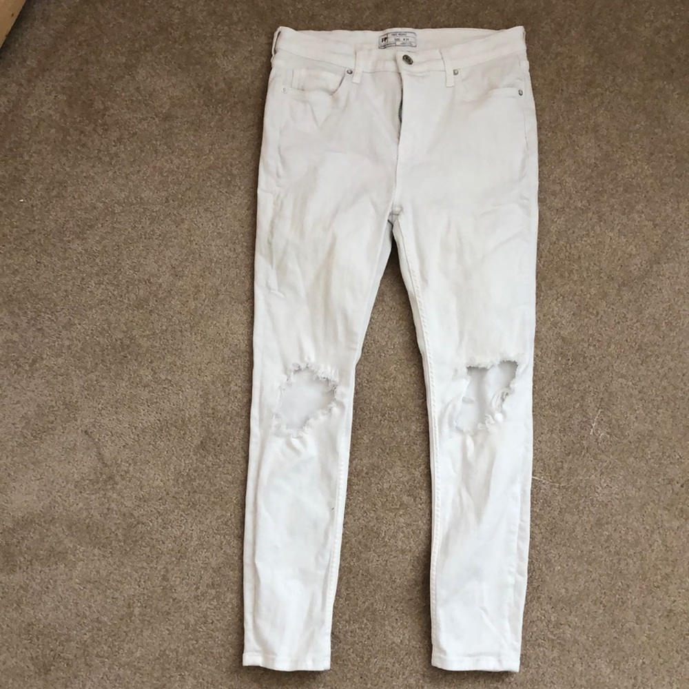 White ripped jeans